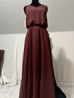 Elegant Maxi Chiffon Bridesmaid Dress Sleeveless Prom Evening Party Size S