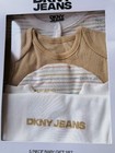 Dkny 5 Piece Baby Gift Set Age 3-6 Months Cream Striped New  Gift Box Free P p 