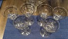 Vtg Mcm Metallic Stripe Cocktail Pitcher Glass Stirrer   6 Stemmed Glasses Set