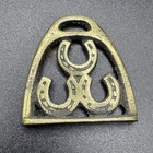 Miniature Horse Brass Horseshoe Parade Medallion Bridle Harness Decoration