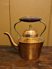 Vtg Copper Tea Pot Kettle W  Lid Brass   Wood Handle Made In Portugal