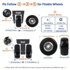 Luggage Wheels Replacement Kit 4pc Diameter 1 6in 40mm 40mm-black  Black