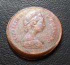 Error Coin   Off Center Cent    Canidian Penny   Scratched  1135