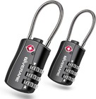 Giverare 2pcs Tsa Approved Luggage Locks 3-digit Combination Travel Cable Padloc