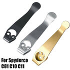 Stone Wash Black Titanium Deep Carry Pocket Clip For Spyderco Pm2 Smock Delica 