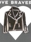 New Love Bravery Black Leather Jacket Enamel Pin Elton John Lady Gaga