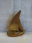 Vintage Metal Brass Sailing Ship Boat Nautical Decor