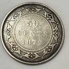 1872 50c Newfoundland Canada Large Silver Coin