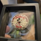 1930 s Mickey Mouse Globe Trotter s Pinback  More Lucky Boy Milk Bread  1 25 d
