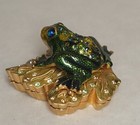 2002 Estee Lauder Jay Strongwater Prince Charming Frog Solid Perfume Compact  