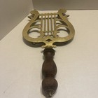 Antique Wrought Iron   Brass Hand Forged Sad Iron Trivet Kitchen Fireplace Stand