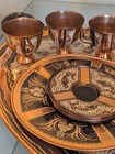 Vintage Hand-etched Turkish Copper Tea   Coffee 16-piece Service Set