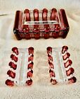 Handcut Heavy Crystal Glass Cigar cigarette Tobacco Holder Box W lid   2 Ashtray