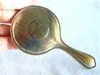 Antique Miniature Hand Mirror  Silverplate Over Brass  Horseshoe Falls Niagara
