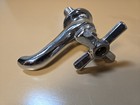 Vtg Pair Chrome Plated Brass Separate Hot Cold Deco Sink Faucets 