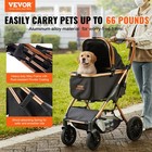 Vevor Pet Stroller 4 Wheels Dog Stroller With Brakes 66 Lbs Weight Capacity