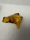 Lalique Paris Crystal Glass Leaping Jumping Frog Amber In Box Vintage Signed