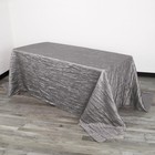 - 90 X 156 Inch Rectangular Crinkle Taffeta Tablecloth - Dark Silver platinum   