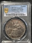 F088 French Indo-china  1907-a Piastre Lec-290 Pcgs Genuine Xf Details