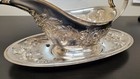 S  Kirk   Son Sterling Silver Repousse Gravy Boat   Underplate Hand Decorated