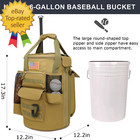 Baseball Bucket Bag 6 Gallon Tactical Baseball Coaches Bag Softball Bucket Cover