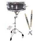 Griffin Wood Snare Drum - Zebra 14x5 5 Poplar Shell Percussion Head Key Kit Set