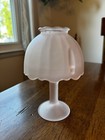 Vintage Pink Frosted Boudoir Style Glass 2-piece Fairy Lamp 5   
