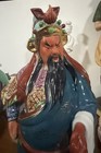 Mid-century Chinese Porcelain Warrior Large Statue 15 25    Tall