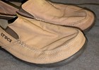 Crocs Men s Walu  Canvas Slip-on Beige Khaki Casual Loafers Boat Shoes Sz Us 11