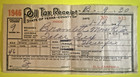 2 Antique Original 1946 Poll Tax Receipts Husband Wife Hood County Tolar Texas