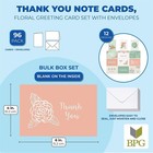 96-pack Floral Design Thank You Note Cards Bulk Box Set With Envelope Included