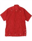 Vintage Mens Short Sleeve Shirt Size 40 Medium Red Dw95