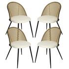  Rattan Dining Chairs Modern Dining Room Chairs With Upholstered Set Of 4 Beige