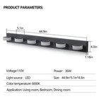 Led 45   Vanity 6 Light Rotating Round Black Bathroom Mirror Wall Lamp Fixture