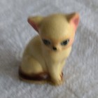 Porcelain Cat Figurine Small 2 Inch Vintage Collectible Ceramic Animal Decor