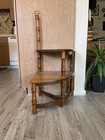 Oak Vintage Wooden Library Staircase Spiral Steps Bookcase Ladder