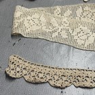 Vintage Crochet Lace Trim Lot Filet Borders Ecru Cotton Edging Doll Sewing
