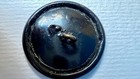 Antique Button Brass Japanned Architectural Etched Design Large 1 1 8   