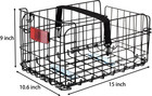 Folding Rear Bike Basket  Quickly Release Metal Wire Bicycle Basket Cargo Rack W