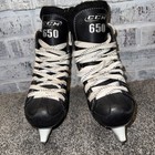Ccm Powerline 650 Youth Hockey Ice Skates Black Size 1 Excellent Condition