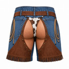 Funny Cowboy Denim Beach Shorts  Badge Trunks Beach Funny Men Summer Shorts