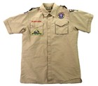 Vintage Lot 8 Adult Boy Scouts Tan Uniforms Shirts Patches