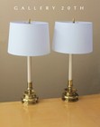 Classic  Pair Stiffel Brass Candlestick Table Lamps  Mid Century Modern Vtg 60s
