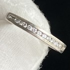Sterling Silver Cubic Zirconia Ring Band Channel-set 925 Designer H Size 6 75