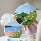  Needle Felting Landscape Kit Painting Making Set Needle Felt Daisy Beach