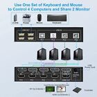 4 Port Hdmi  displayport Dp Usb Kvm Switch Dual Monitor 4k 60hz 4x2 Kvm Switcher