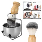 3 In 1 Badger Beard Hair Removal Brush Set Bowl With Stand Holder Shaving Tool