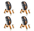  4 Pack 2  X9  Over The Wheel Tire Straps W ratchet  Swivel J Hook   Rubber 