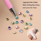 Rhinestone Picker Wax Pen  Refillable Rhinestones Applicator With 3 Pink 