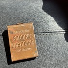 Antique 1920s Socony Gasoline Metal Matchbook Cover Petroleum Advertising